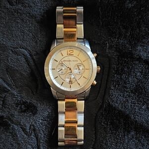 Michael Kors Gold and Silver Chronograph Watch